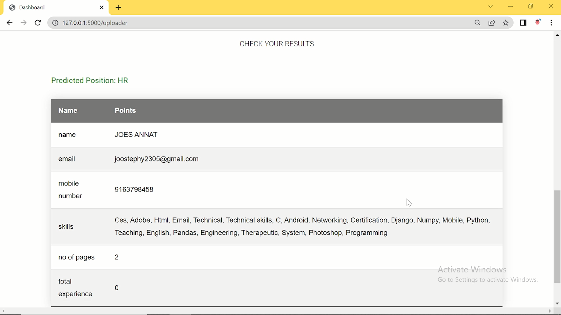 RESUME SCREENING USING MACHINE LEARNING ALGORITHMS