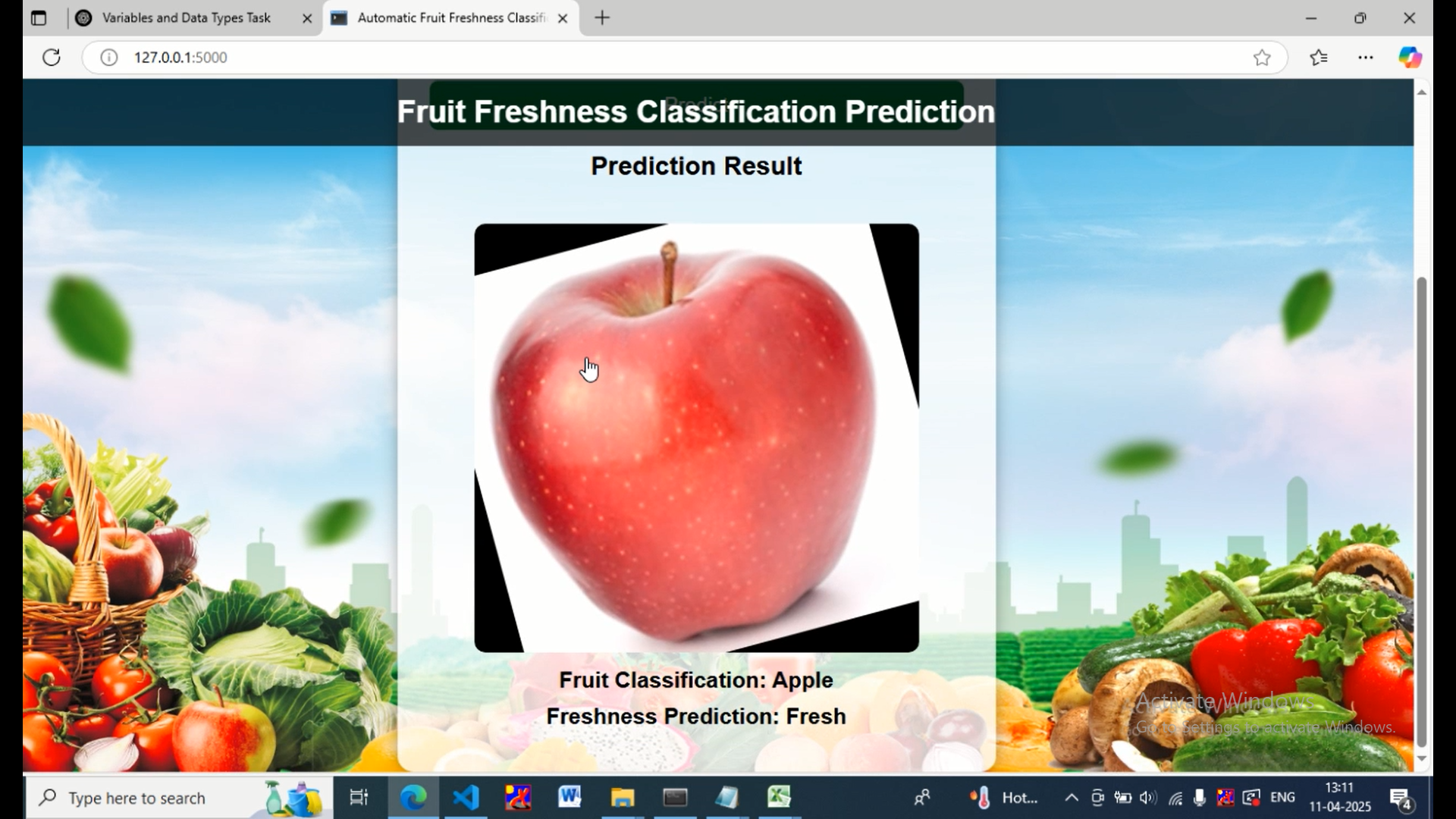 AUTOMATIC FRUITS FRESHNESS CLASSIFICATIONS USING ENHANCED NEURAL NETWORK CLASSIFIERS