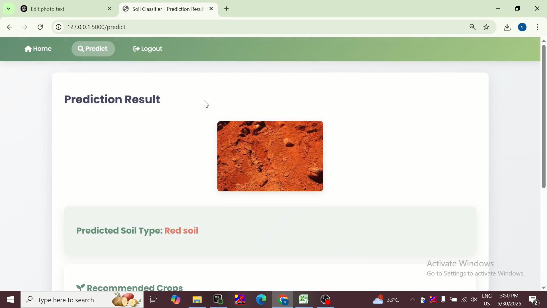 SOIL IMAGE CLASSIFICATION FOR CROP SELECTION